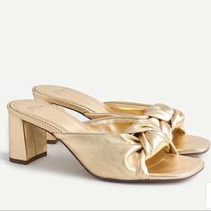 J. Crew Metallic Gold Block Heel